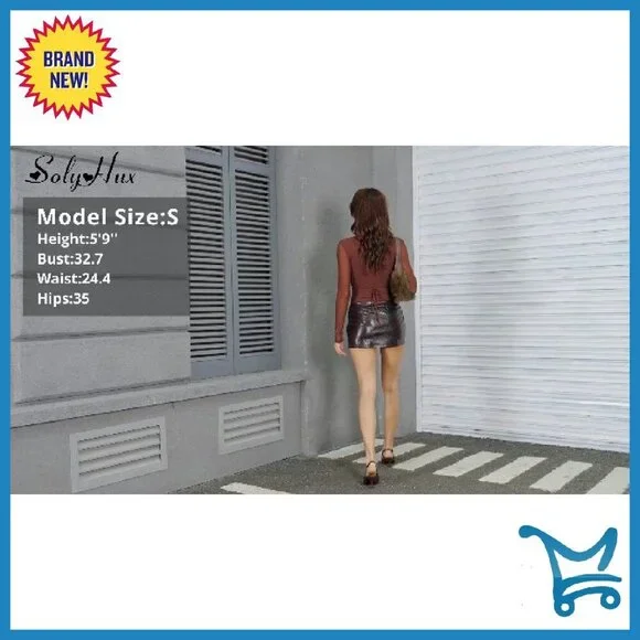 Deep V Neck Long Sleeve Bodysuit - Stretchy Party Top - Size XS-XXXXL - Picture 8 of 8